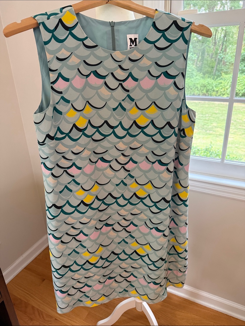 MISSONI Mermaid Scale Pattern Shift Dress 100% Silk Euro Size 44